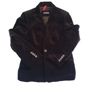 Black Velvet Blazer - Single Button Tailored Jacket By Piazza Sempione
